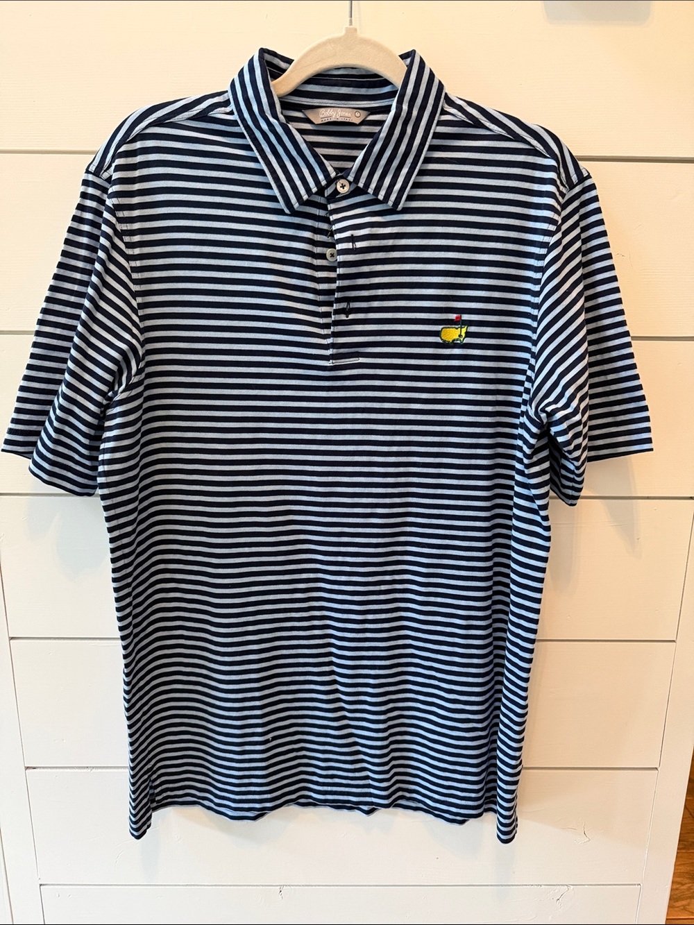 Masters Bobby Jones Striped Polo - Navy & Light Blue